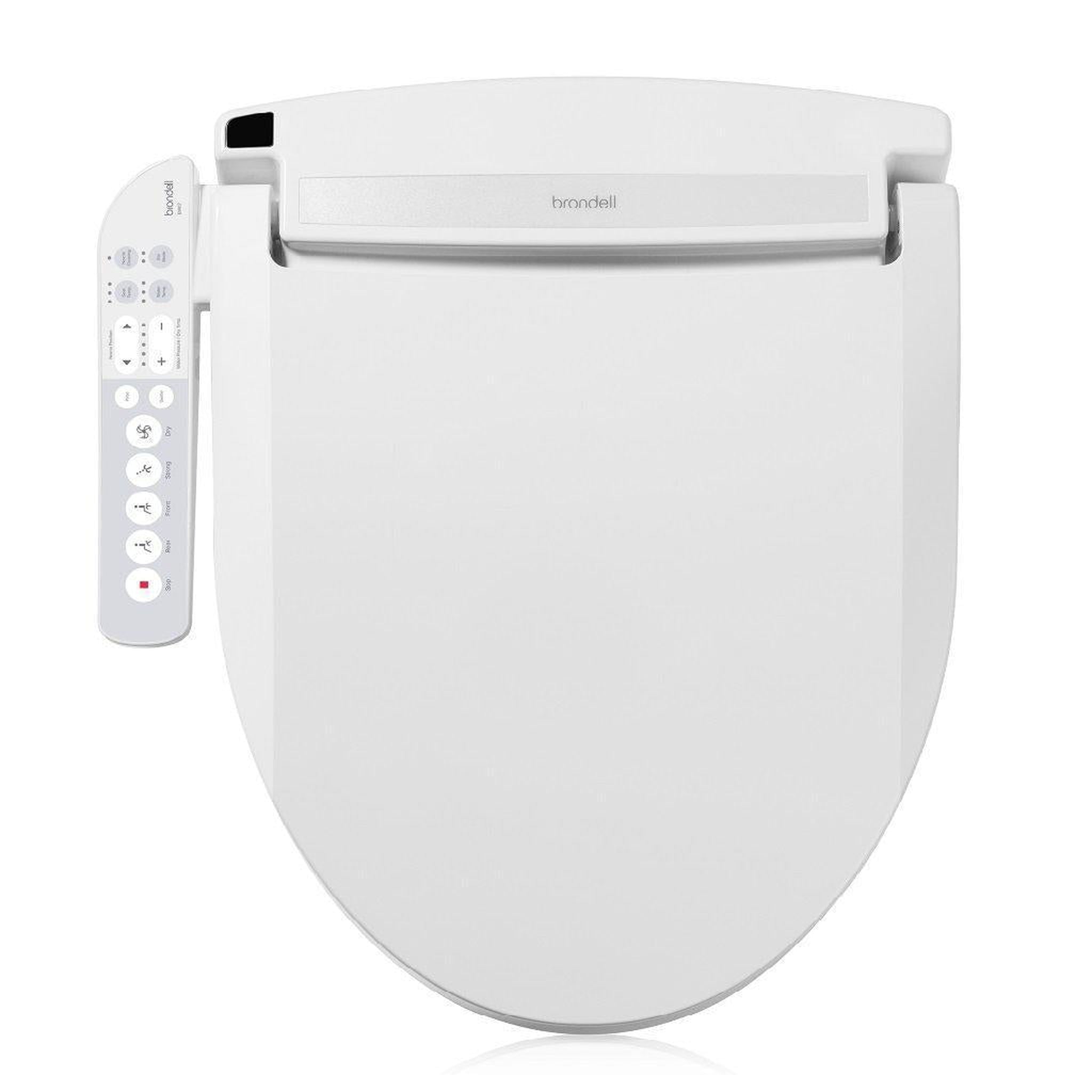 Brondell, Brondell Swash Select EM417 19.5" White Round Electric Advanced Bidet Toilet Seat With Side Control Panel