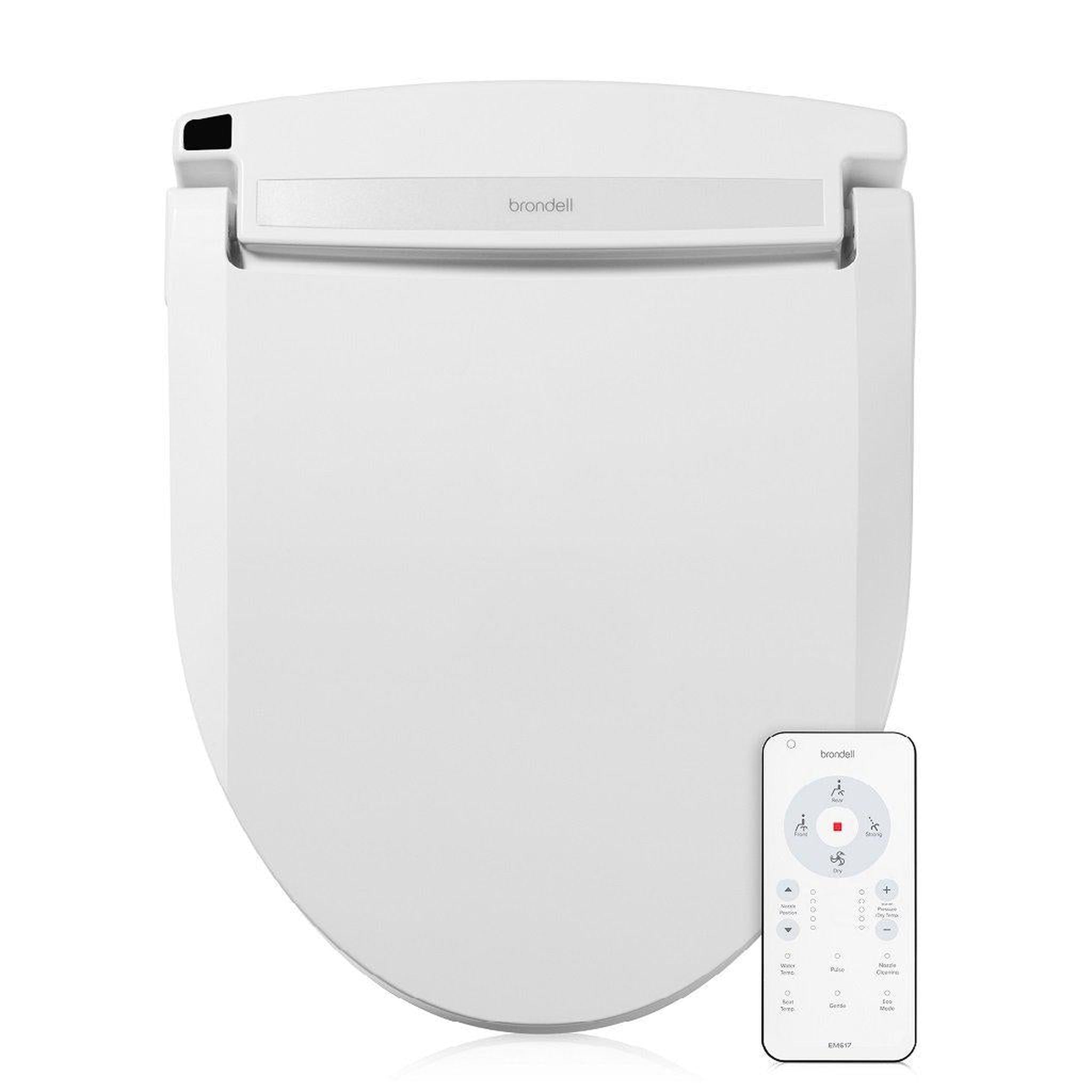 Brondell, Brondell Swash Select EM617 19.5" White Round Electric Advanced Bidet Toilet Seat With Wireless Remote Control