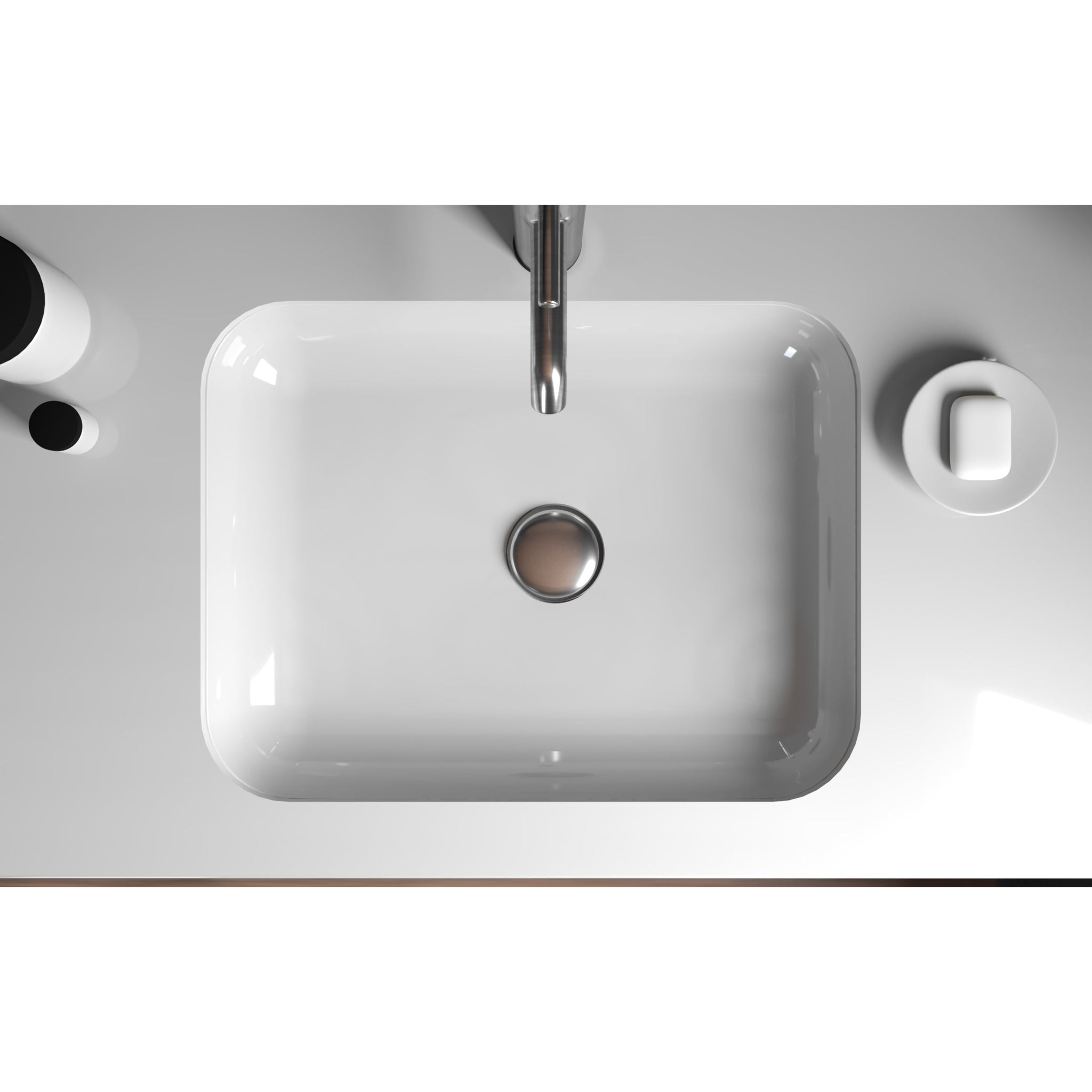 Cambridge Plumbing, Cambridge Plumbing 21" White Mineral Composite Undermount Bathroom Sink