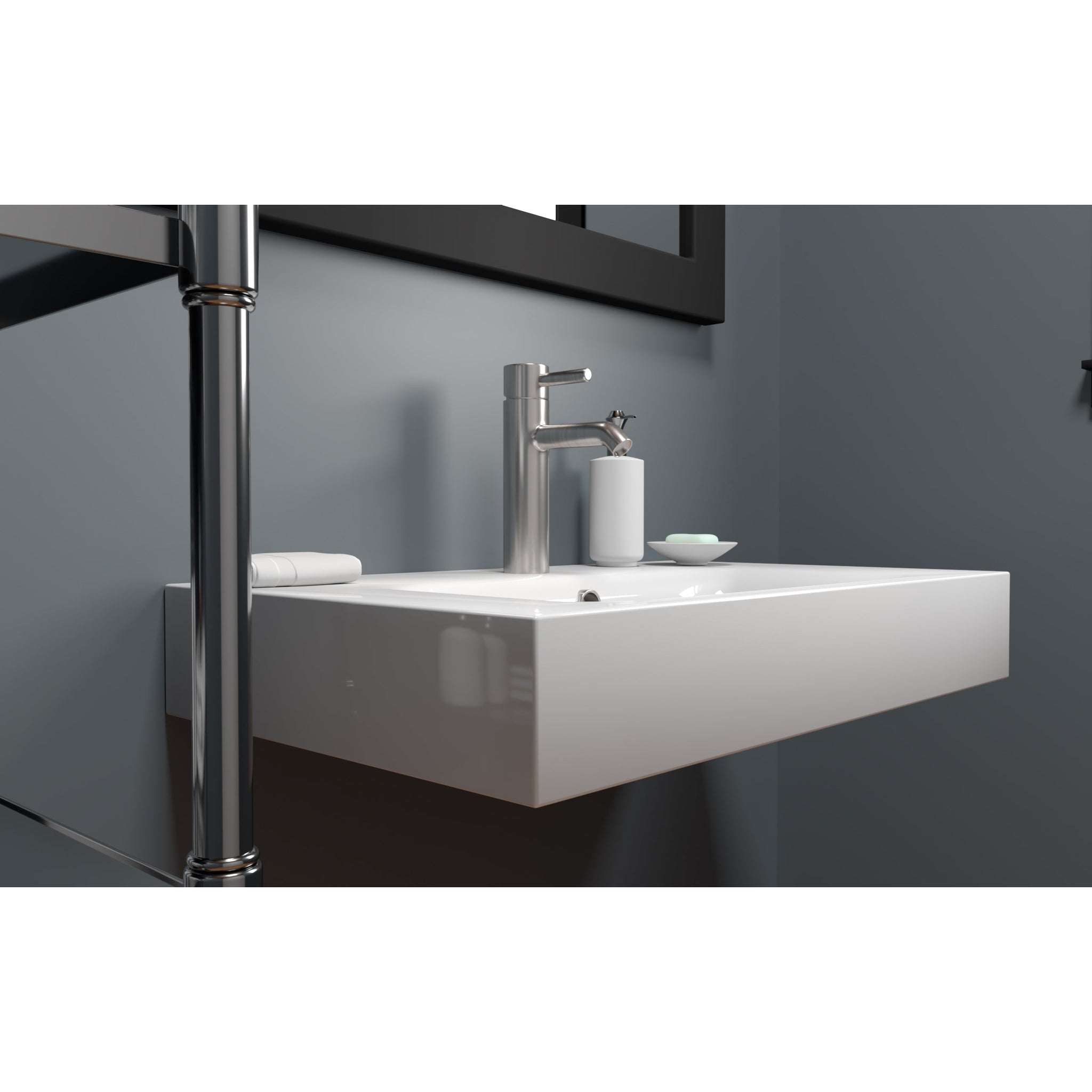 Cambridge Plumbing, Cambridge Plumbing 32" White Mineral Composite Wall Mounted Bathroom Sink